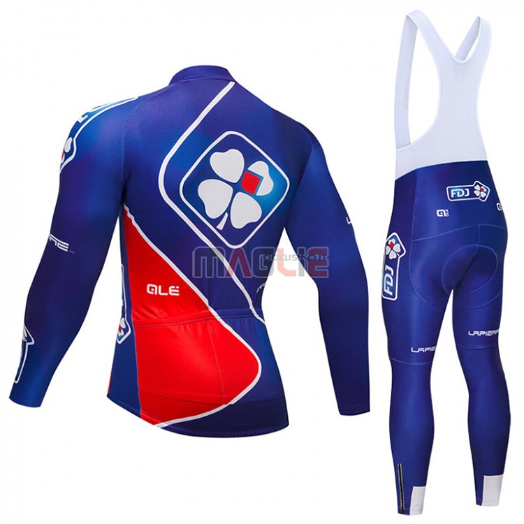 Maglia FDJ Manica Lunga 2018 Blu